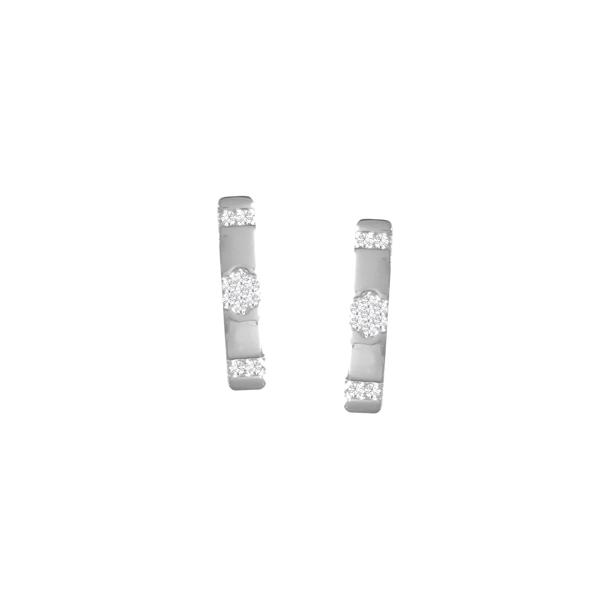 Boucles d'oreilles argent 925 rhodié et oxydes de zirconium