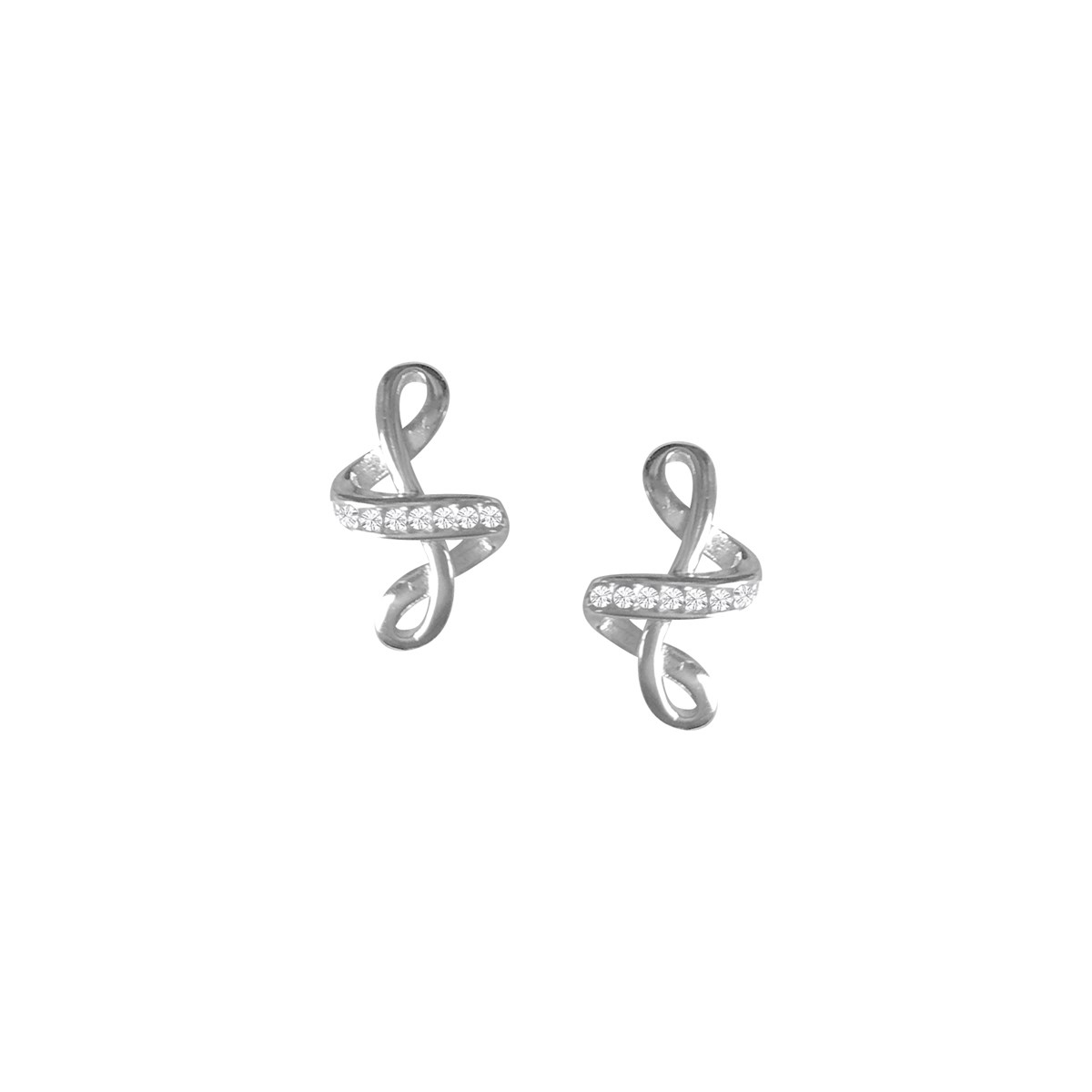 Boucles d'oreilles argent 925 rhodié et oxydes de zirconium