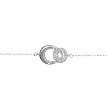 Bracelet en argent 925 rhodié et oxyde de zirconium