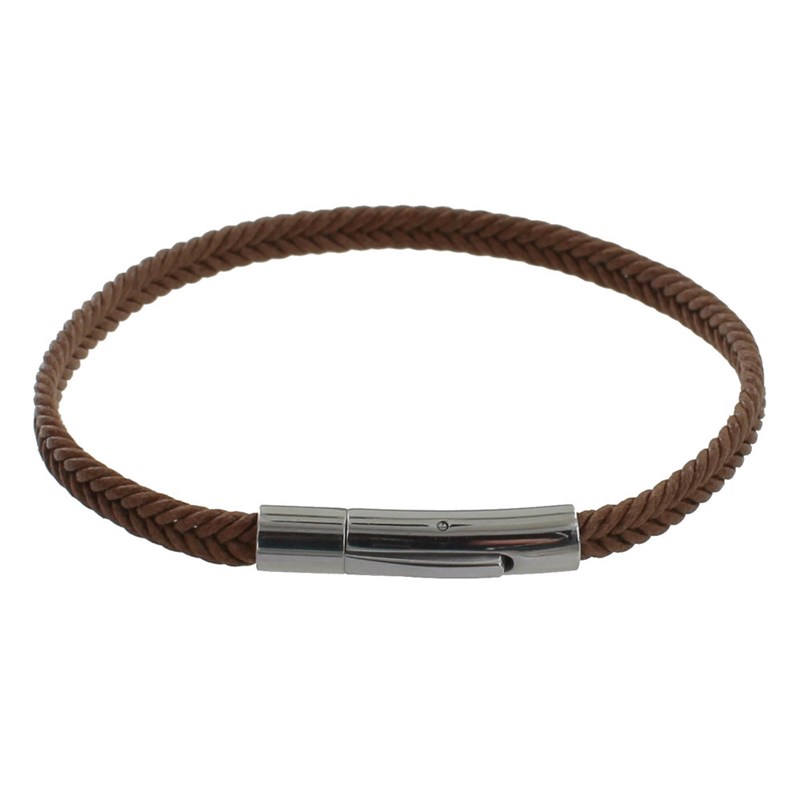 Bracelet Homme Tresse en Coton Marron Clair - taille 20 cm