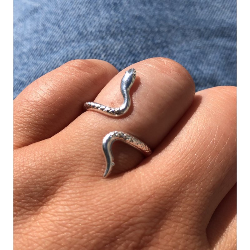 Bague Métal Argenté Serpent - vue 3