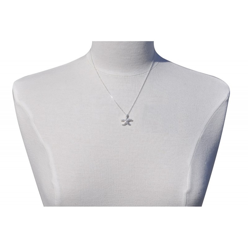 Collier Argent Etoile de Mer et Billes - taille 42 cm - vue 2