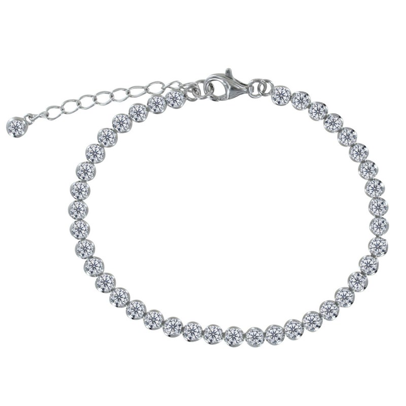 Bracelet Argent 925 Petits Ronds de Strass