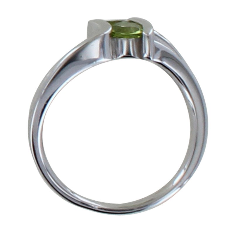 Bague Argent 925 Rhodié Double Péridot - vue 2