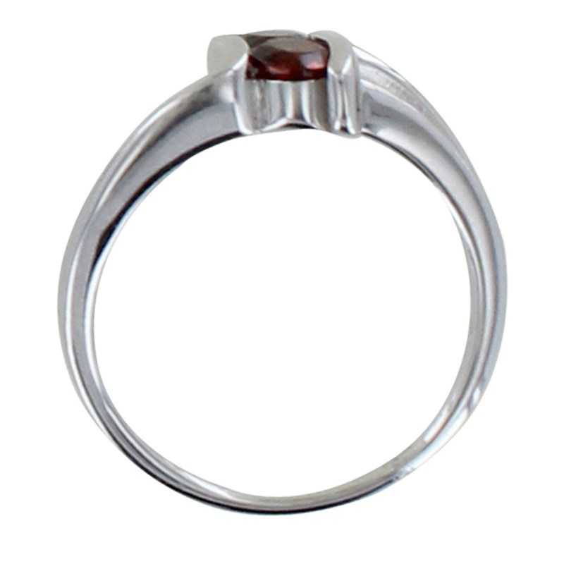 Bague Argent 925 Rhodié Double Grenat - vue 2