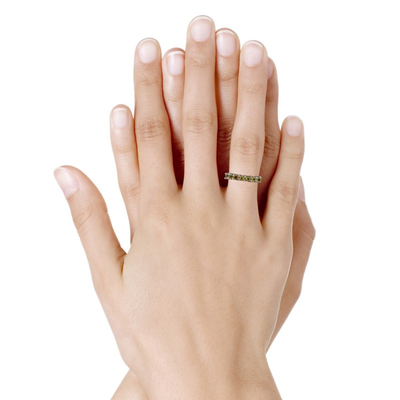 Bague Argent 925 Rhodié Alliance Citrine - vue 3