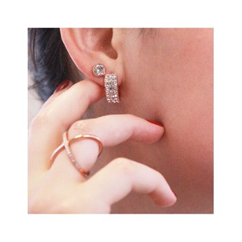 Olena Earrings - Rose Gold and Crystal