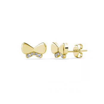 Butterfly Bow earrings - Gold and Crystal