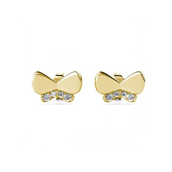 Butterfly Bow earrings - Gold and Crystal