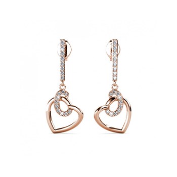 Earrings Allure - Rose Gold and Crystal
