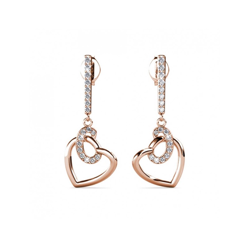 Boucles d'oreilles Allure - Or Rosé et Cristal - vue 2
