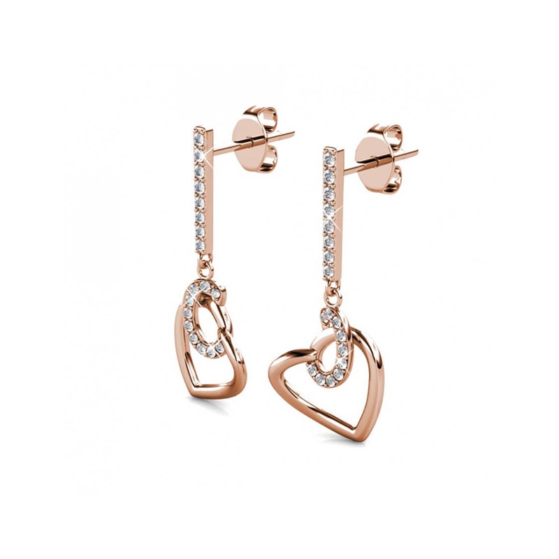 Boucles d'oreilles Allure - Or Rosé et Cristal - vue 3