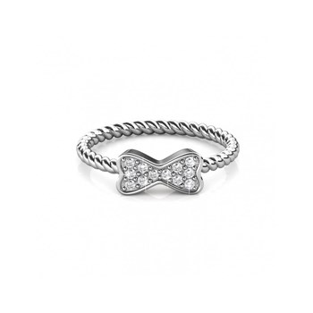 Bague Twisted Ribbon - Argenté et Cristal