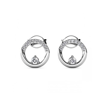 Clarine Earrings - Silver & Crystal