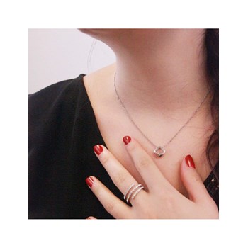 Pendentif Adelise - Argenté et Cristal