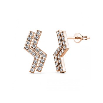Brontide Earrings - Rose Gold and Crystal