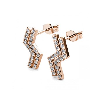 Brontide Earrings - Rose Gold and Crystal