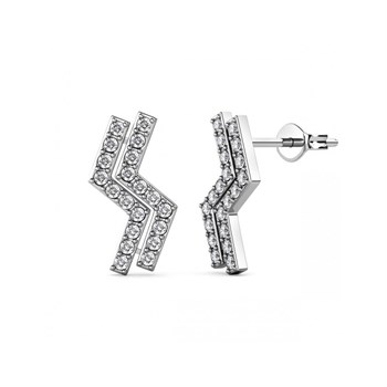 Brontide Earrings - Silver and Crystal