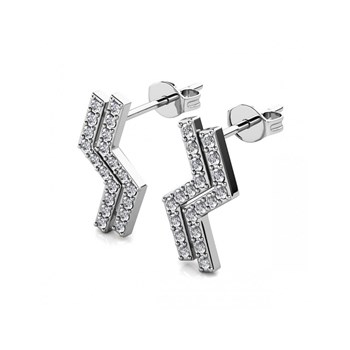 Brontide Earrings - Silver and Crystal