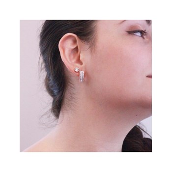 Moon Earrings - Rose Gold and Crystal