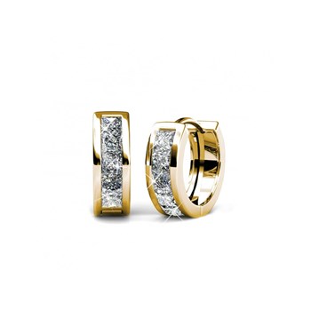 Square Hoop oorbellen - Goud en Kristal