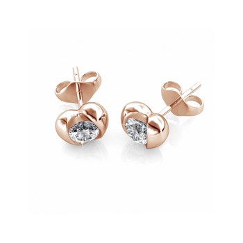 Simply Love Earrings - Rose Gold and Crystal