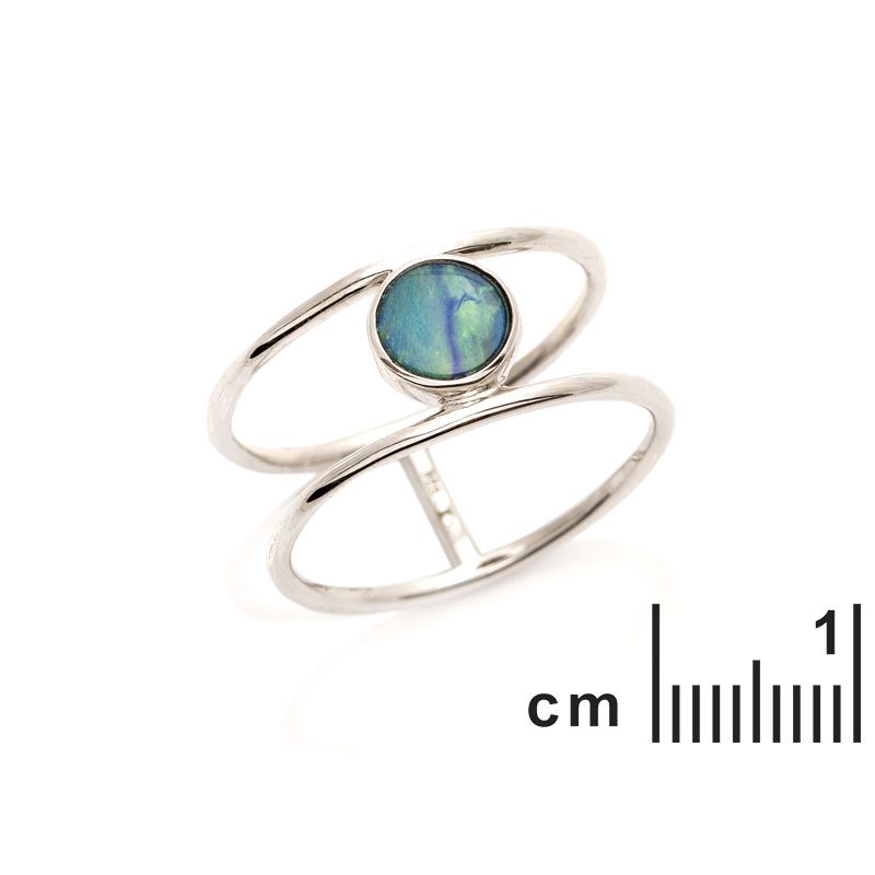 Bague argent 925 Opale d'Australie - vue 2