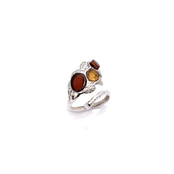 Bague ambre naturel, Argent 925