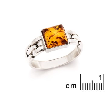 Bague argent 925 Ambre veritable de la mer Baltique