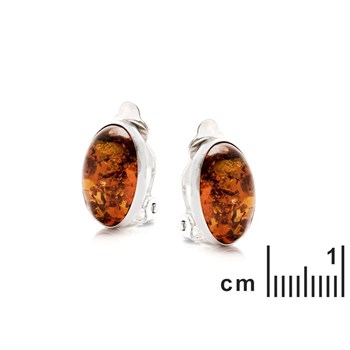 Boucle d'oreille argent 925 Ambre veritable de la mer Baltique