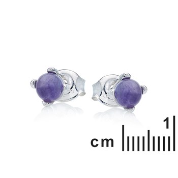 Boucle d'oreille argent 925 Amethyste naturelle