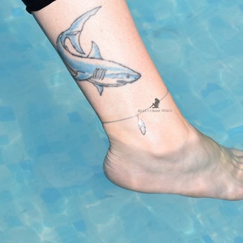 925 Rhodium Silver Feather Anklet Chain