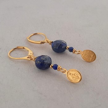 Boucles d'Oreilles Madone Lapis-Lazuli