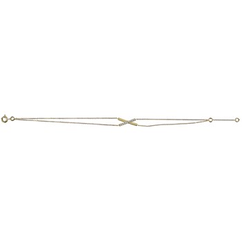 Bracelet double rangs motif X or jaune 9 carats oz
