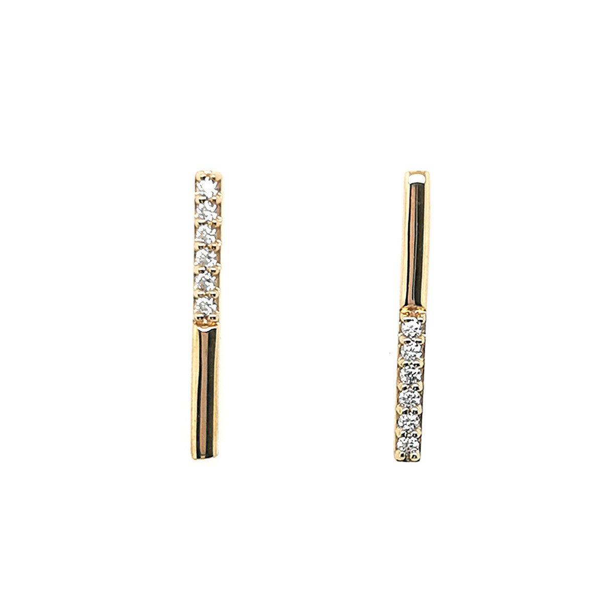 Boucles d'oreilles barrette or oxydes de zirconium
