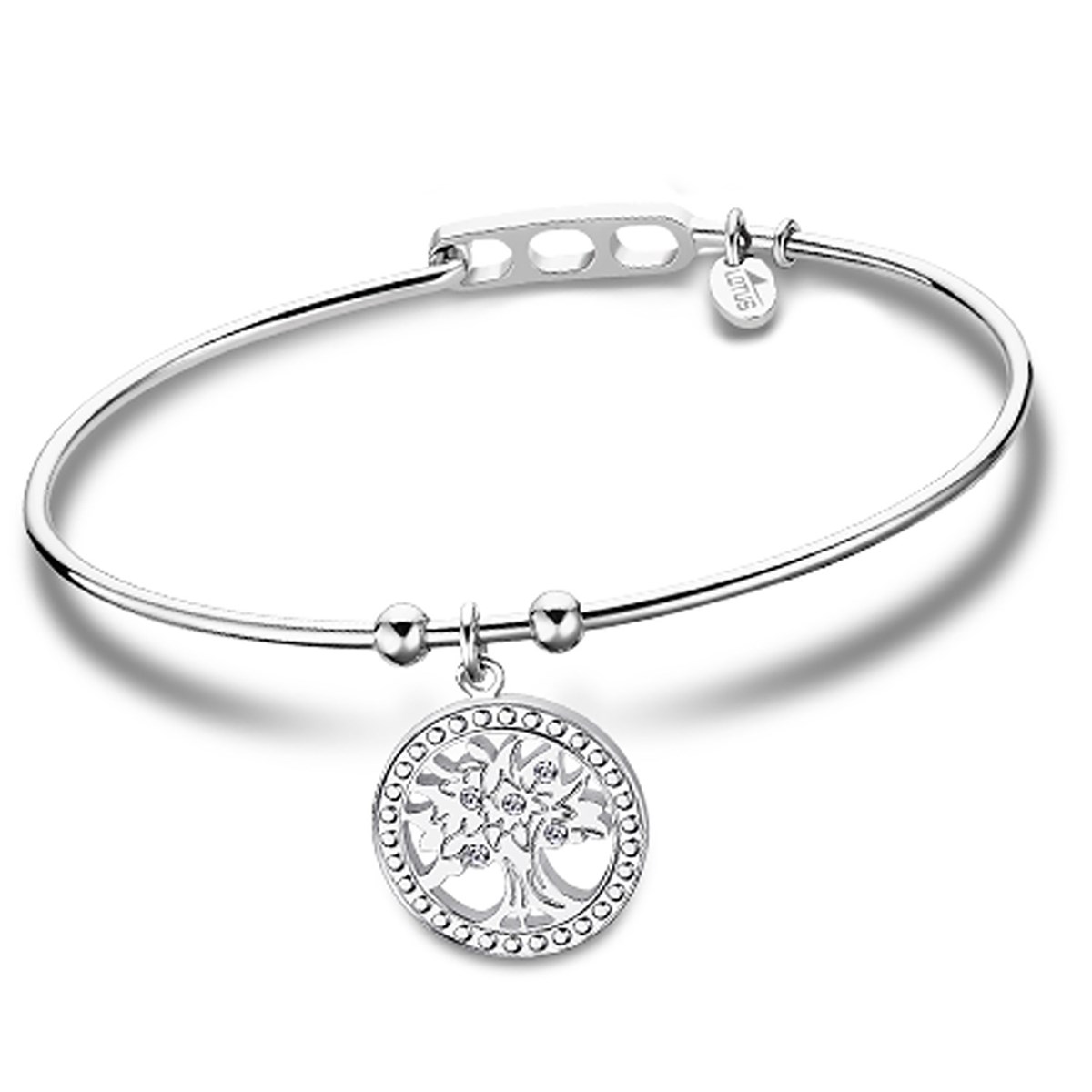 Bracelet jonc Lotus Millennial arbre de vie cristal