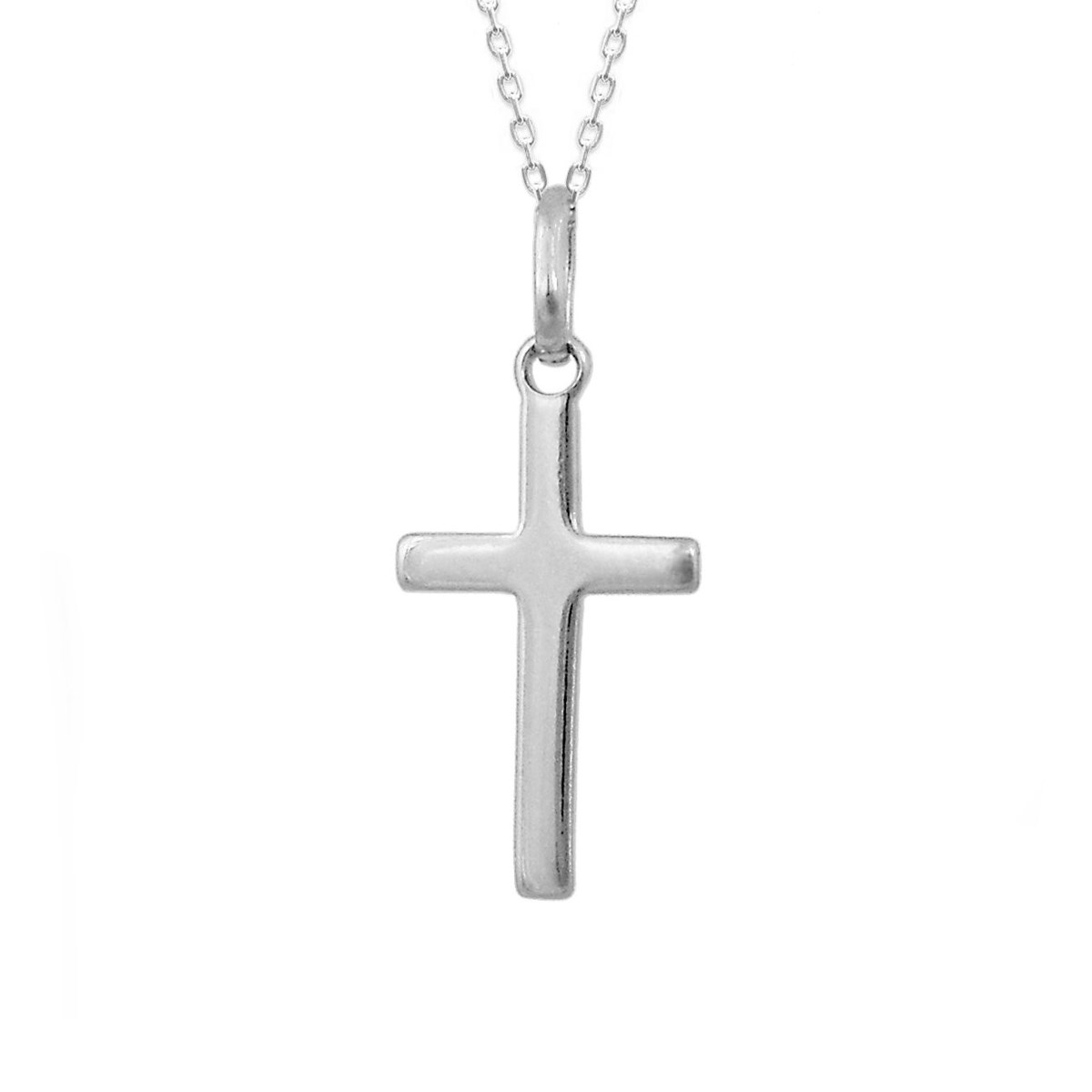 Collier pendentif croix Argent 925 Rhodié