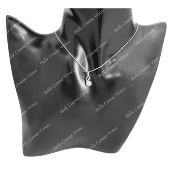 Twisted zirconium oxide necklace Silver 925 Rhodium plated