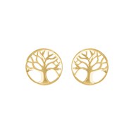 Boucles d'oreilles arbre de vie  plaqué or
