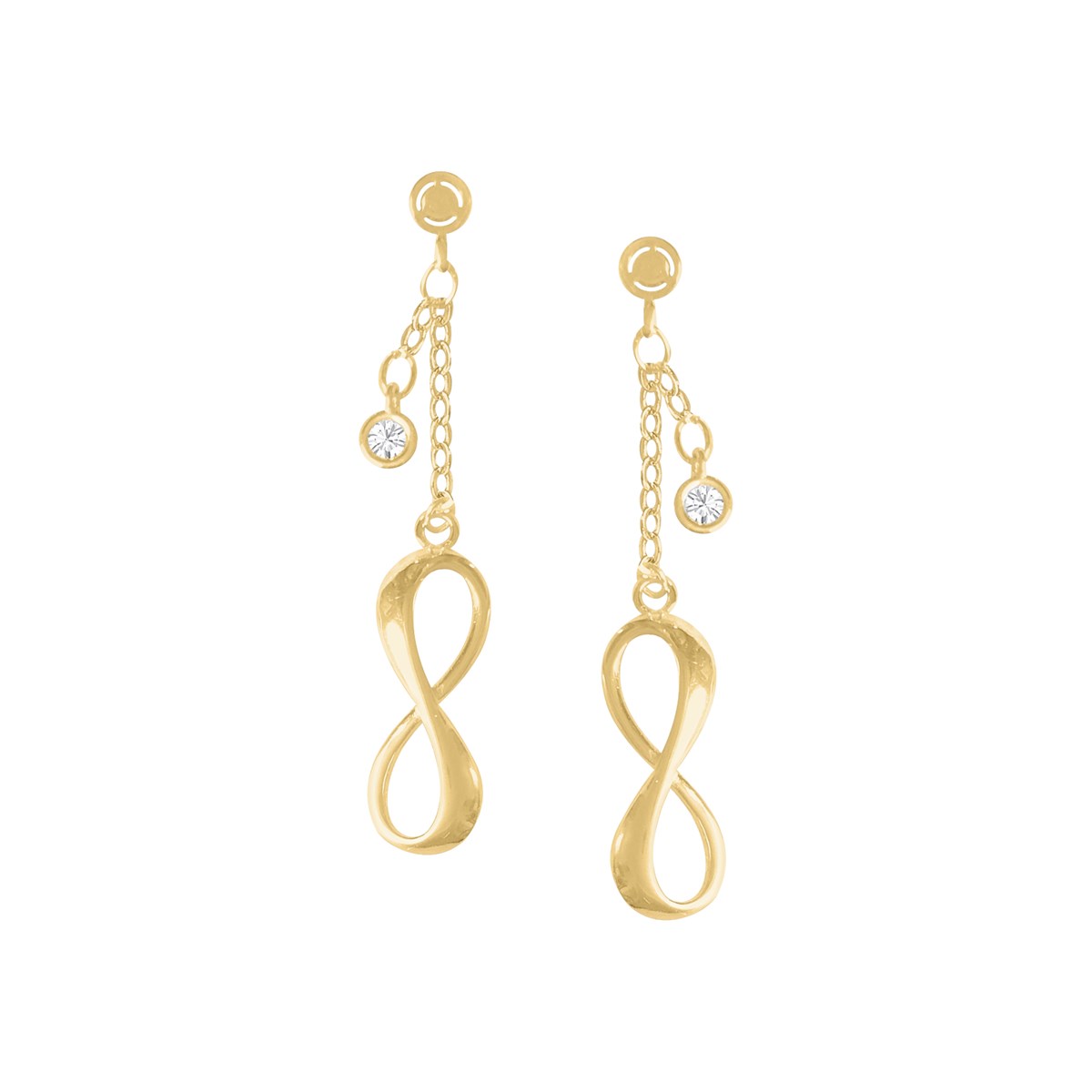 Boucles D Oreilles Infini Plaqu Or Et Oxyde De Zirconium Femme