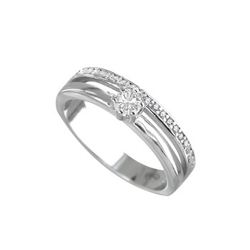 Bague argent 925 rhodié et oxyde de zirconium