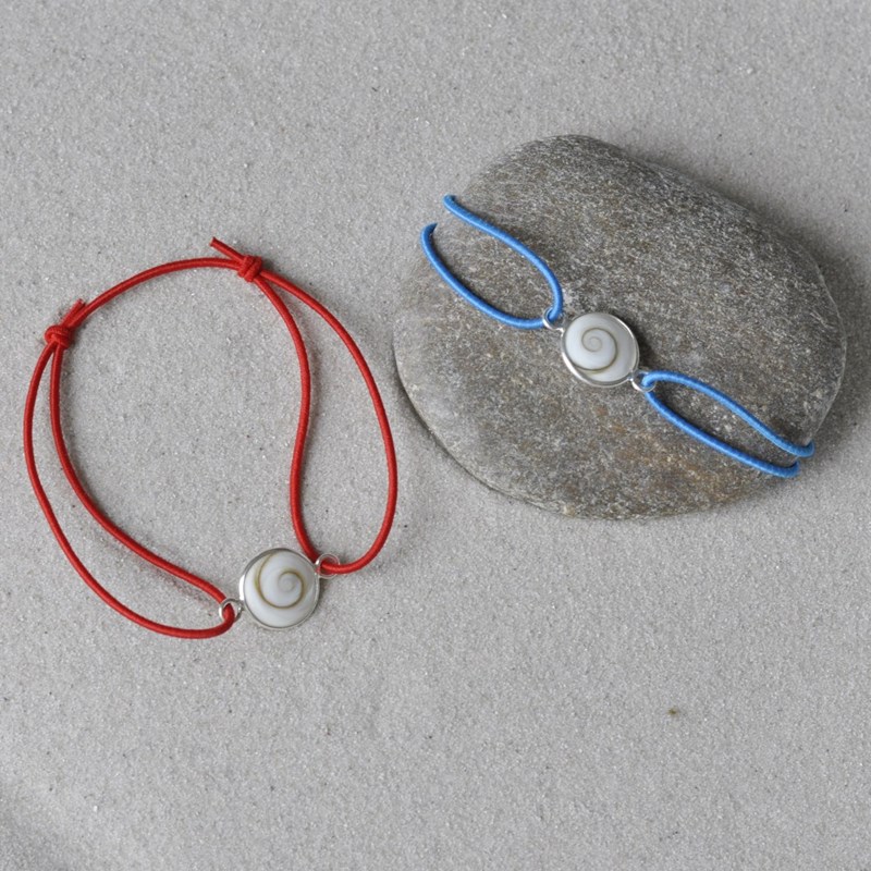 Bracelet Lien Elastique Oeil de Sainte Lucie Rond Argent 925 - Gris clair - vue 3