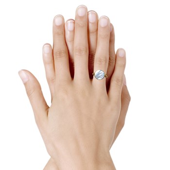 Bague Plaqué Or Mobile Rond de Nacre