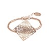 Bracelet souple en plaqué or rose avec chaînes, métal géométrique avec perles et cristaux - Bijou de créateur - vue V1