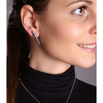 Boucles d'oreilles en plaqué Or Blanc et rhodié