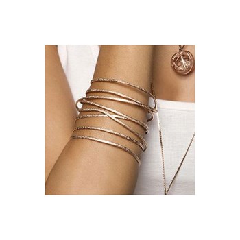 Handmade silver plated metal rigid bracelet with 8 rows of hammered wire - Designer jewelry