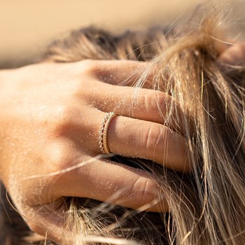 Bague Fine Plaqué Or Couronne Pierres Precieuses Zirconium