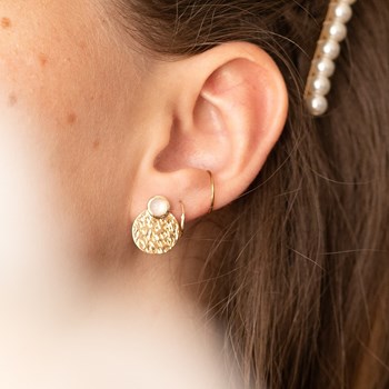 Boucles d'oreilles Pierre de Lune plaqué or Pierre Precieuse