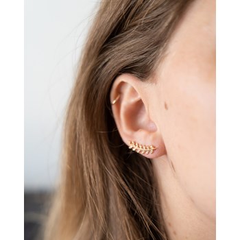 Boucles d'Oreilles Plaqué Or Tendance Epis de Blé Zirconium