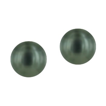 Boucles d'oreilles perle de fantaisie noire 9 mm